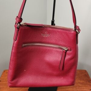 Kate Spade New York Pebbled Leather Maroon Crossbody Bag